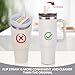 Replacement 40oz Leak Proof Tumbler FLIP Lid With Straw - Fit For Stanley ProTour Quencher 40oz and Quencher H2.0 40oz,64oz Tumbler (Polar, 40oz and 64oz)
