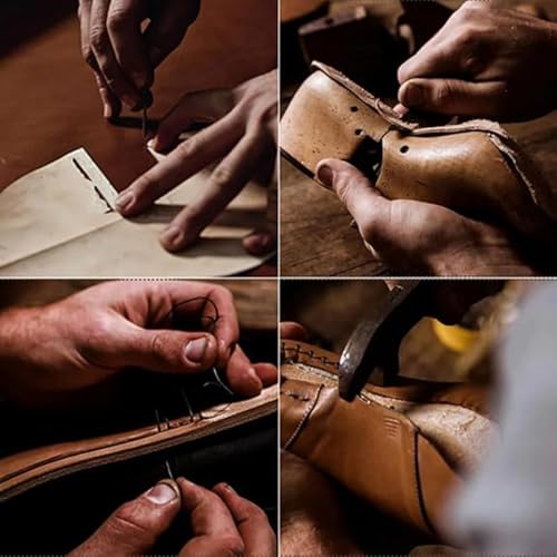 Men's Comfortable Handmade Leather Boots, Waterproof, Arch Support, Spacious Toe Box Outdoor Leather Shoes 5