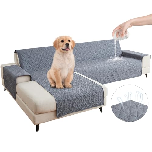 Opiniones de Cubre salas economicas disponible en línea. 46 LUMOKU Cubre Sillones en L,Funda para Sillones en L Impermeable de Doble Cara,Cubre Sofa de Una Sola Pieza,Lavable, Adecuada para Familias con Niños y Mascotas (Gris)