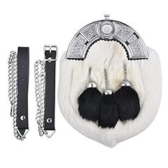 White Rabbit Fur & Black Tassels