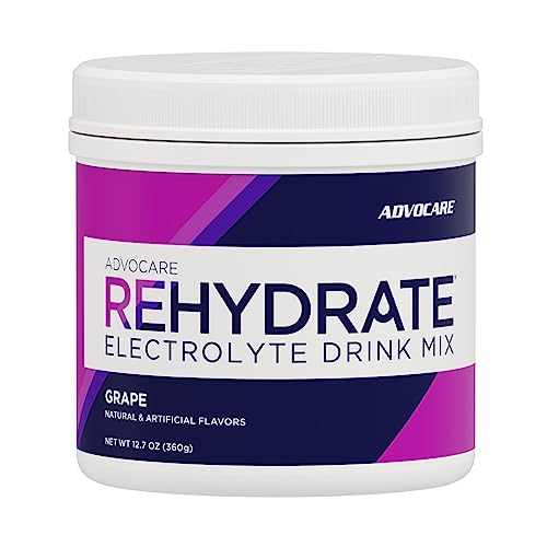 Image of AdvoCare Rehydrate - Electrolyte Drink Mix - Includes Magnesium, Sodium, Potassium & Calcium - Antioxidant & Amino Acid Fortified - Supports Hydration & Recovery - Grape, 12.7 oz
