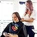 FRAMAR Black Salon Cape – Shampoo Hair Cape, Salon Color Capes, Chemical Capes For Hairstylist, Hair Dressers Drape, Cosmetology Supplies, Barber Supplies - Snap Closure & Rubberized