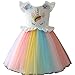 Produktbild Mädchen Einhorn Kostüm Kleid Prinzessin Blumen Regenbogen Verkleidet Sich Cosplay Kind Hochzeit Tutu Sleeveless Fancy Up (5-6 années)