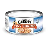 GEISHA Tiny Shrimp D.W 4oz(Pack of 12), Farmed Shrimp | Zero Trans Fat – Farm Raised – Rich in Iron(20% DV per serving) – Excellent Source of Protein(23g per serving) －Good Source of Calcium