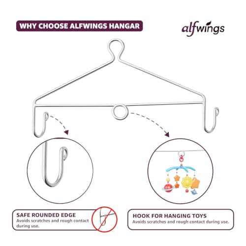 Image of Combo Set Baby Cradle Spring and Hanger | Up to 15 Kg | for Swing Jhula Straight Hanging Spring for, Thottil Hook Jhoola Palna (Silver, Center Hole)
