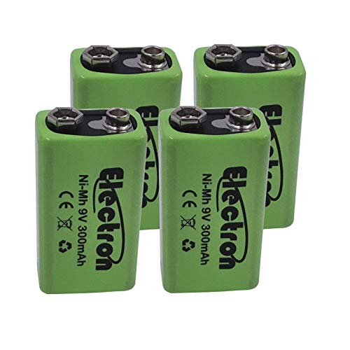 4 X Pila Batteria ricaricabile Ni-Mh 9V 300mAh 9 volt nimh accumulatore battery