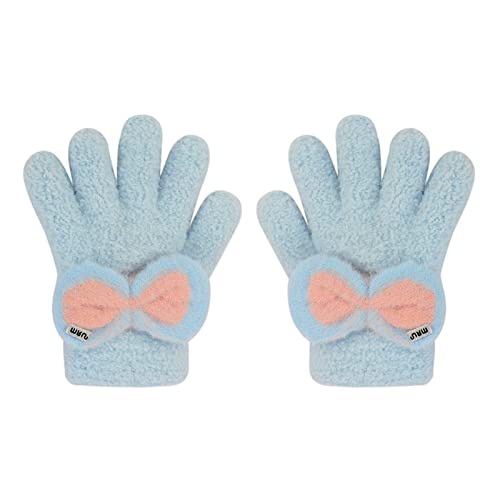 Toddlers Kids Winter Gloves Stretchy Full Fingers Warm Mittens Children Cold Weather Knitted Gloves for Baby Girls