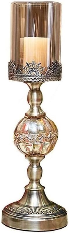 Candle Holder Candle Holder Candle Stand Retro Metal Candlestick Glass Candle Holders Wedding Decorations Candlestick Ornaments Desktop Decoration (Size : 13x42cm)