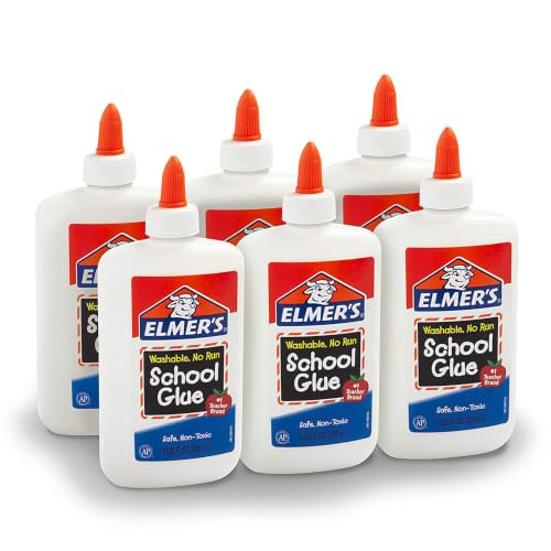 Elmers Liquid School Glue Washable 7.6 Ounces 6 Count - Great for Making Slime Back to School Classroom Supplies #1 Teacher Brand