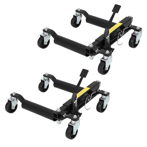 Hydraulic Car Wheel Dolly Jack Set of 2, Heavy Duty 1500 LBS Car Wheel Dolly Vehicle Skates Positioning with Foot Pedal for Auto Tire Repairing, Vehic