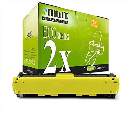 Remplacer HP 125A CB542A jaune avec le lot de 2 toners MWT pour Laserjet CP1215