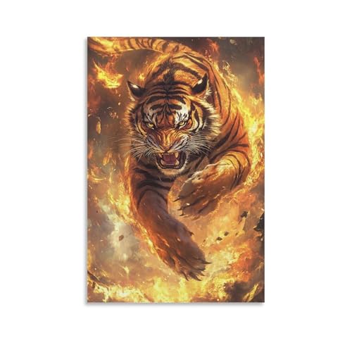 Peinture sur toile tigre haut de gamme pour grand mur de salon