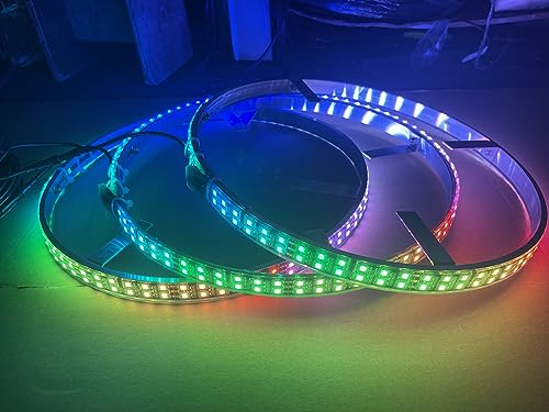 Sando Tech 17.5‘’ Double Row Dream Chasing Color Led Wheel Ring Light Dancing Strobe Tire Light Bluetooth APP and Remote Ctrl - Compatible with Polaris Slingshot