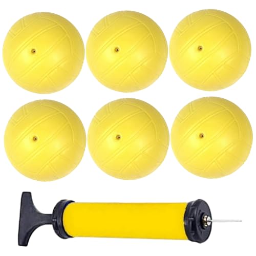 Mini volleyball gonflable jaune抗 pathologie plastique lot de 6 petits ballons plage piscine