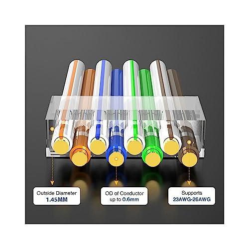 50 Pcs Cat7 Cat7A RJ45 Connectors, Cat7 Cat7A RJ45 Plugs, Sheilded RJ45 8P8C Cat7/Cat7A up to 10Gbps for Ethernet LAN Cable, Gold