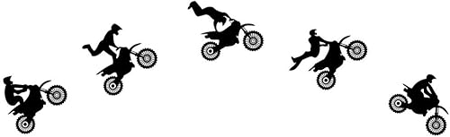 ANFRJJI Calcomanía de pared de motocross para motocicleta calcomanía de pared para decoración del hogar 5 calcomanías gráficas de motocross deportes
