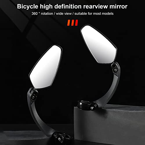 Bike Mirror Rotatable And Adjustable,Universal Bike Rear Mirror 360 Degrees Rotating Base Aluminum Alloy Bicycle Rear View Wide Angle Mirror For Cycling Black Left #TOP4