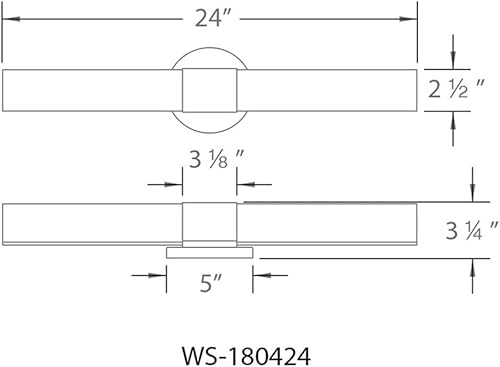 Miniatura 9 de WAC Lighting, Turbo - Lámpara LED Energy Star de 24 pulgadas para tocador de baño y pared, 3000 K, cromada