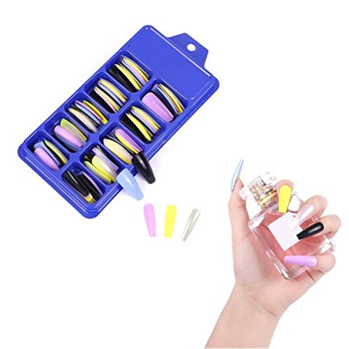 buycheapDG(JP) ネイルカバー ネイルチップ ロング 偽の爪 オーバル つけ爪 偽爪 ジェルネイル ネイルアート diy プロ 初心者 ネイル用品 フルカバー デコレーション 付け爪 ネイル飾り 100枚入り