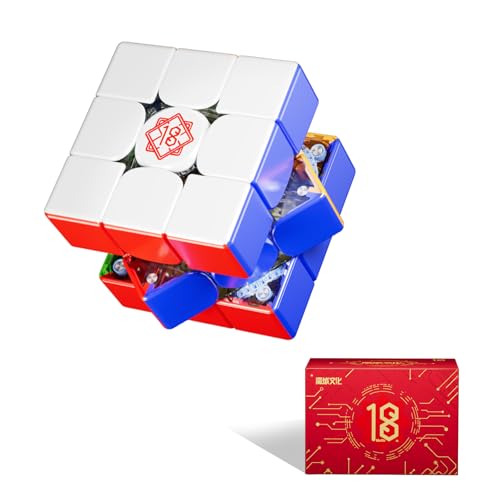 Moyu Super Weilong V2 18th Anniversary Edition 3x3 Magnetic MagLev Speed Cube 20 Magnetic Ball Cores with Dual Adjustment Magnetic System