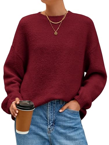 MASCOMODA Long Sleeve Crewneck Pullover Oversized Sweaters for Wo...