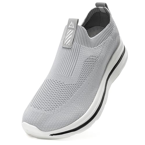 ODCKOI Herren Slip on Sneakers Mesh Atmungsaktiv Laufschuhe Bequem Turnschuhe Outdoor Fitness Sportschuhe Leichtgewichts Straßenlaufschuhe-QIANHUI-41
