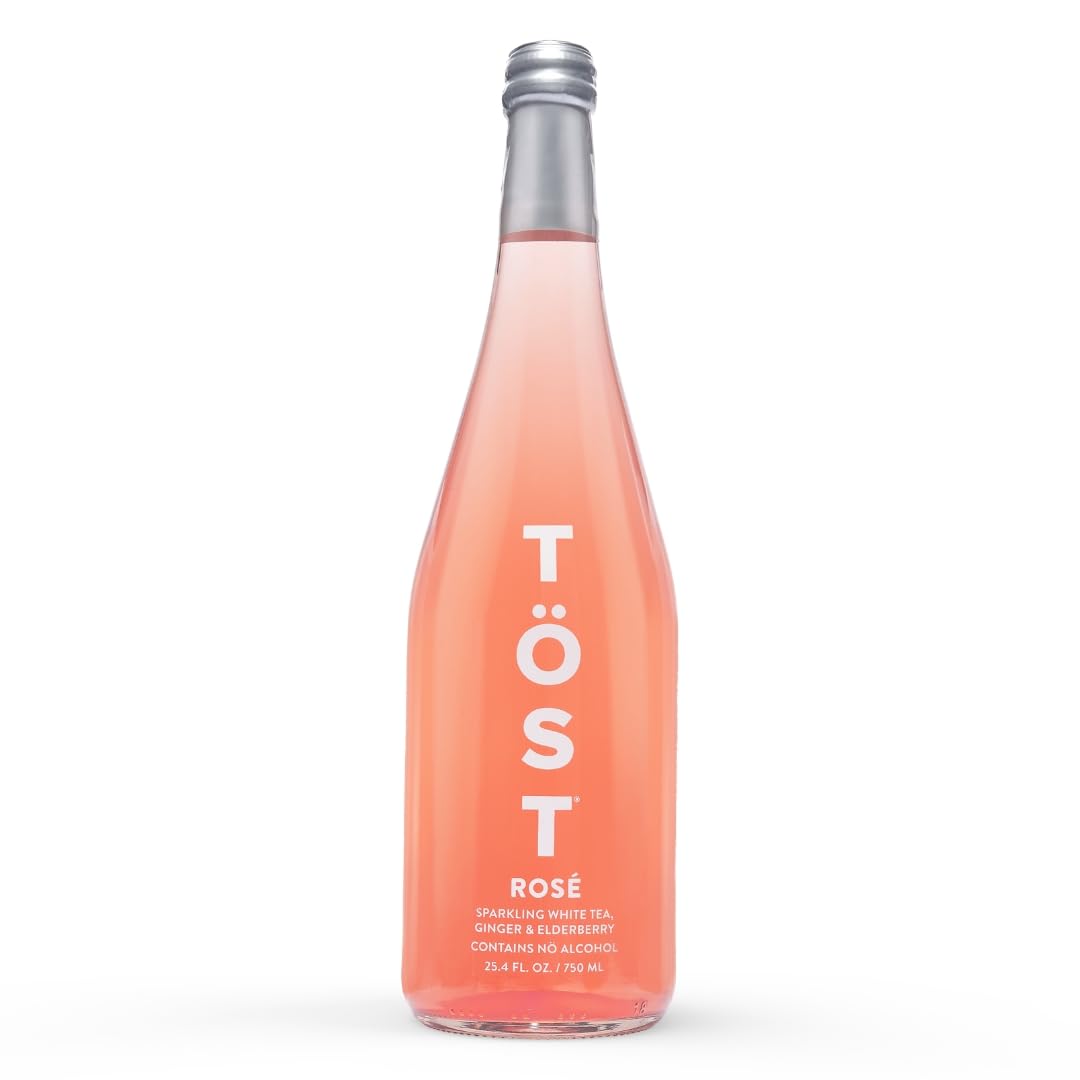 TÖST Rosé All-Natural Non-Alcoholic Sparkling Beverage, 750 ML - 12 Pack TÖST ROSÉ 25.4 Fl Oz (Pack of 12)