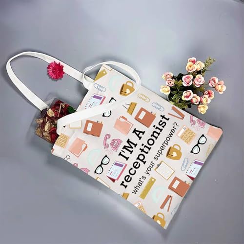 Bolso Tote para recepcionista con mensaje divertido miniatura 6