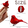 12 Pack Small Cardinals Tiny Cardinals Mini Cardinal Red Birds for Crafts Artificial Birds with Clip on Christmas Tree Decorations Yard Patio Home Decor Cardinal Ornaments (12pcs-Clip) #1
