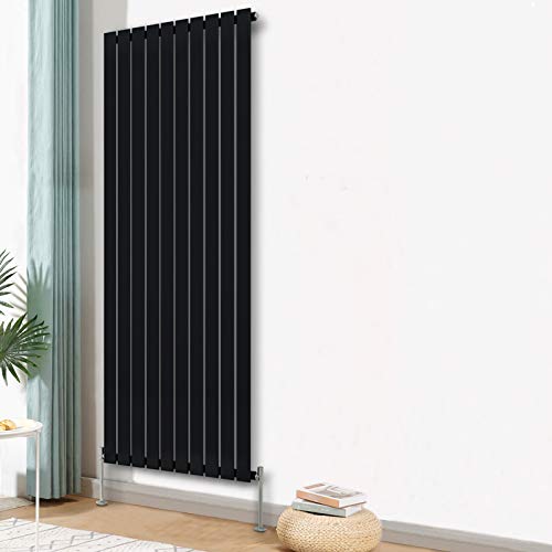 Blümme Vertical Single Flat Panel Designer Radiator Bathroom Heater Central Heating Radiators 1800 x 680mm Black