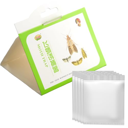 Gudalea Trampa para Polillas, 5 Piezas Trampa de Feromonas para la Protección de Alimentos, Sin Insecticidas, Trampas Adhesivas Efectivas para Alfombras, Armarios, Habitaciones Interiores y Cocinas