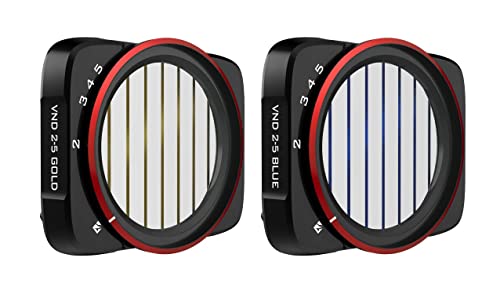 Freewell Variable ND (VND) 2-5 Blue & Gold Streak Anamorphic Effect Filter Kit Compatible With Air 2S Drone