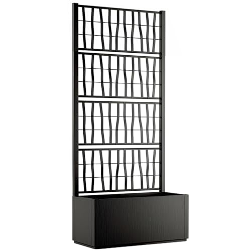 COSE DA CASA Fioriera alta cm 175 con vaso largo cm 80 Spalliera Grigliata separe' Grafite rampicante modulabile e componibile per Esterni Giardini Terrazze separatore ambienti locali commerciali