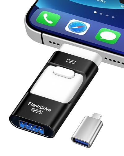ZARMST 256GB USB Stick für Phone, 4-in-1 Speicherstick für Phone/Pad/Android Smartphone/PC, USB 3.0 Stick zur Schnellen Datenübertragung, Externer Vielseitiger Fotostick...