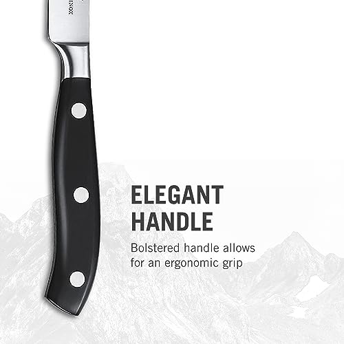 Victorinox Grand Maître, coltello da bistecca professionale, lama extra affilata, affilatura diritta, 12 cm, manico in plastica, acciaio inossidabile, nero - immagine 4