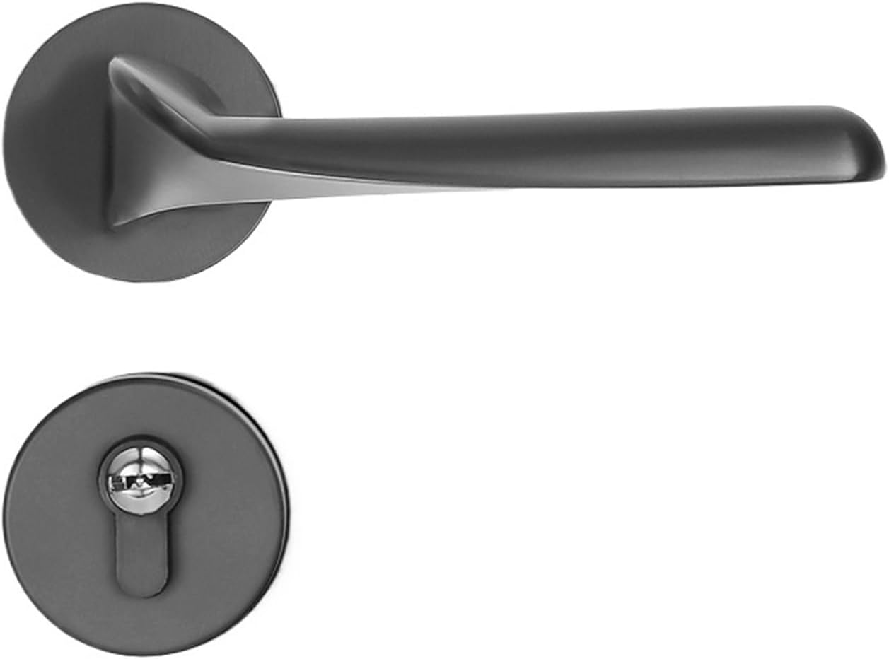 Black Brushed Nickel Indoor Door Lock Bedroom Silent Magnetic Door Lock Wooden Door Handle zinc Alloy Household Lock(Model G 58 Magnetic)