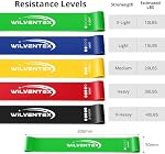 Bandes de résistance, ensemble de boucles de bande de latex naturel, 5 Différents niveaux de résistance [10LBS-115LBS] pour l'entraînement, gymnastique, stretching, yoga, fitness à domicile, entraînement, exercice, thérapie physique