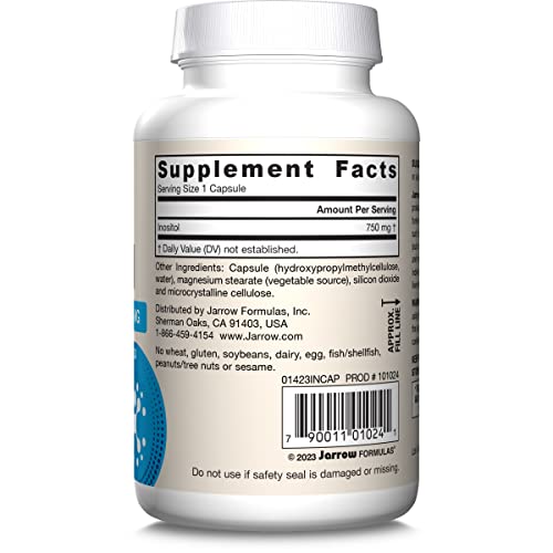 Jarrow Formulas® Inositol 750 mg,Dietary Supplement,Liver Support for Cellular Health and General Wellness,100 Veggie Capsules,Up to a 100 Day Supply,(Pack of 2) - image 9
