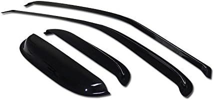 Deebior 4pcs Outside Mount Style Tape On Dark Smoke Sun/Rain Guard Wind Deflectors Window Visors Compatible with F-150 97-03 F-250 97-99 Light Duty Super/Extended Cab with 2 Half Size Rear Doors