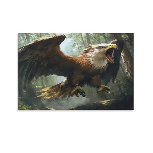 Cuadro decorativo de águila en lienzo para paredes de dormitorios