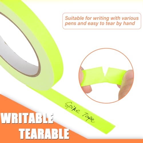 Image of GEYYANG Spike Tape, Yellow Fluorescent Gaffers Tape 1 /2 inch x 20 Yards, Black Light UV Reactive, Multipurpose Fluorescent for Stage Marking, Party and Art Crafts