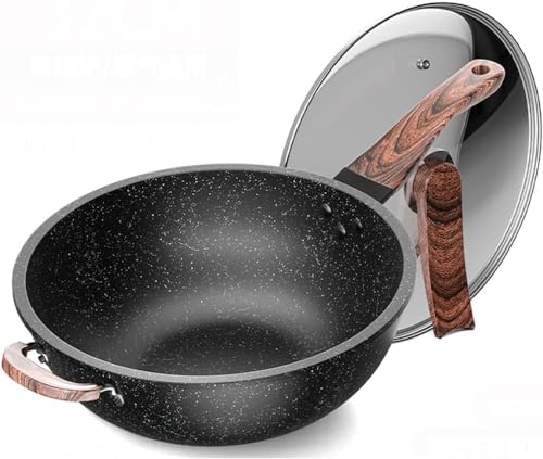Wok antiadherente con tapa de vidrio 34cm miniatura 1