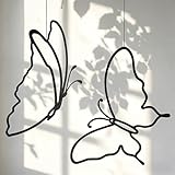 Infinity & Breathe 2 Stück Schmetterling zum Aufhängen, Eisen Fensterdeko Hängend, Moderne Wanddeko, Elegant Zeitloses Design Dekofiguren, Ganzjährige Fensterb für Innen/Außen, Schmetterling Wanddeko