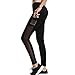 Produktbild Sport Leggings Durchsichtig Damen Mesh Patchwork Sporthose mit Handytasche High Waist Push Up Yogahose Workout Strumpfhose Kanpola