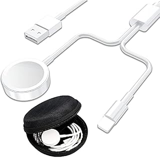MEUBRJ Watch Charger 2 in 1 Charging Cablewith Storage BoxPortable 3.9 ft Compatible with Apple Watch SE/7/6/5/4/3/2/ and iPhone 13/12 /11/XR/XS/X/8/8 Pro max Series