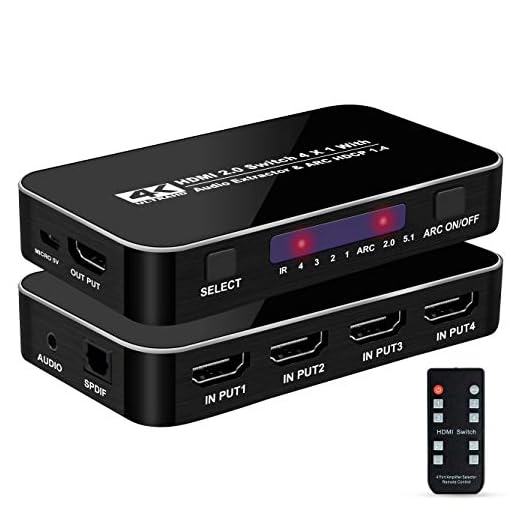 [Upgraded 2020] NEWCARE 4k@60Hz HDMI Switch 4 in 1 Out, 4x1 HDMI Switcher w/SPDIF Audio Out, IR Remote, Support Doby Vision, ARC, Ultra HD 3D for Fire Stick/PS4/Roku/to TV Projector (Jet Black)