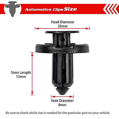 Image of OTUAYAUTO 100Pcs Front Bumper & Radiator Support Retainer Clips Plastic Push Fender Liner Clip 11296-AG000-8mm Hole Compatible with Nissan Maxima Versa Altima & Infiniti - 01553-09321