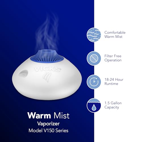 Vicks Warm Steam Vaporizer Humidifier for Medium and Large Rooms, 1.5 Gal - image 7