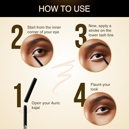 Image of Auric Intensiv Kajal Pencil (1.2g) I Long Lasting, Water Proof, Smudge Proof, Hypoallergenic, Easy-to-apply I Ophthalmologically Tested I (Serene White)