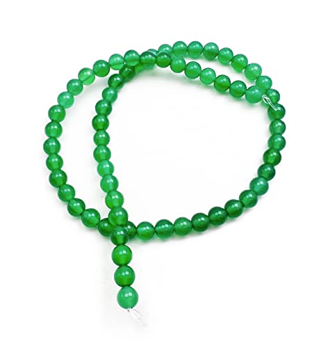 Qiwan Natural Round Loose Beads Jewelry Making Diy Bracelet Necklace Material 1 Strand 15 Inches (6Mm, Smooth Surface Green Onyx Agate) #TOP4